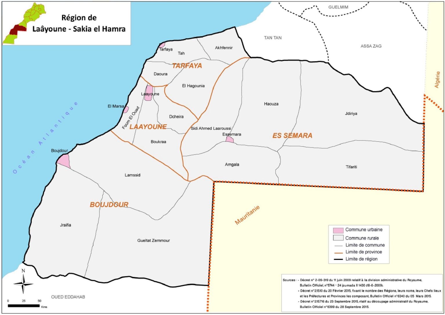 Carte De La Youne Sakia El Hamra