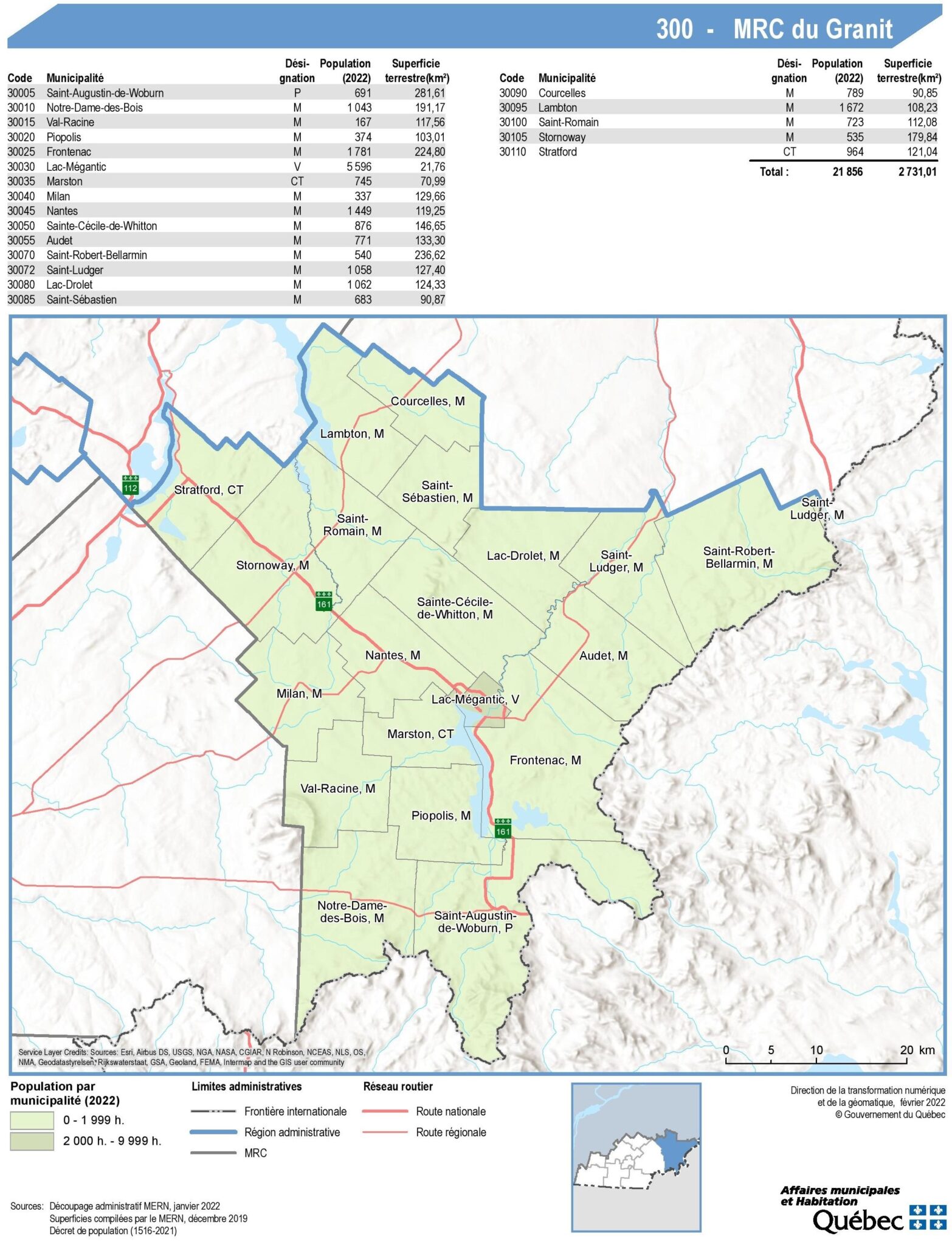 Carte De La Mrc Du Granit