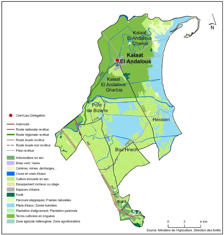 Carte de la délégation de Kalâat el Andalous