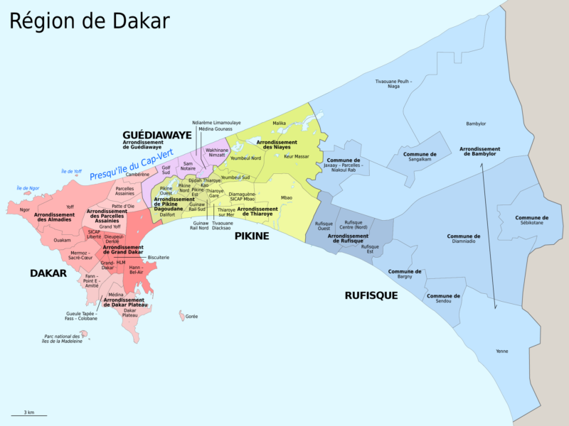 Carte De La R Gion De Dakar