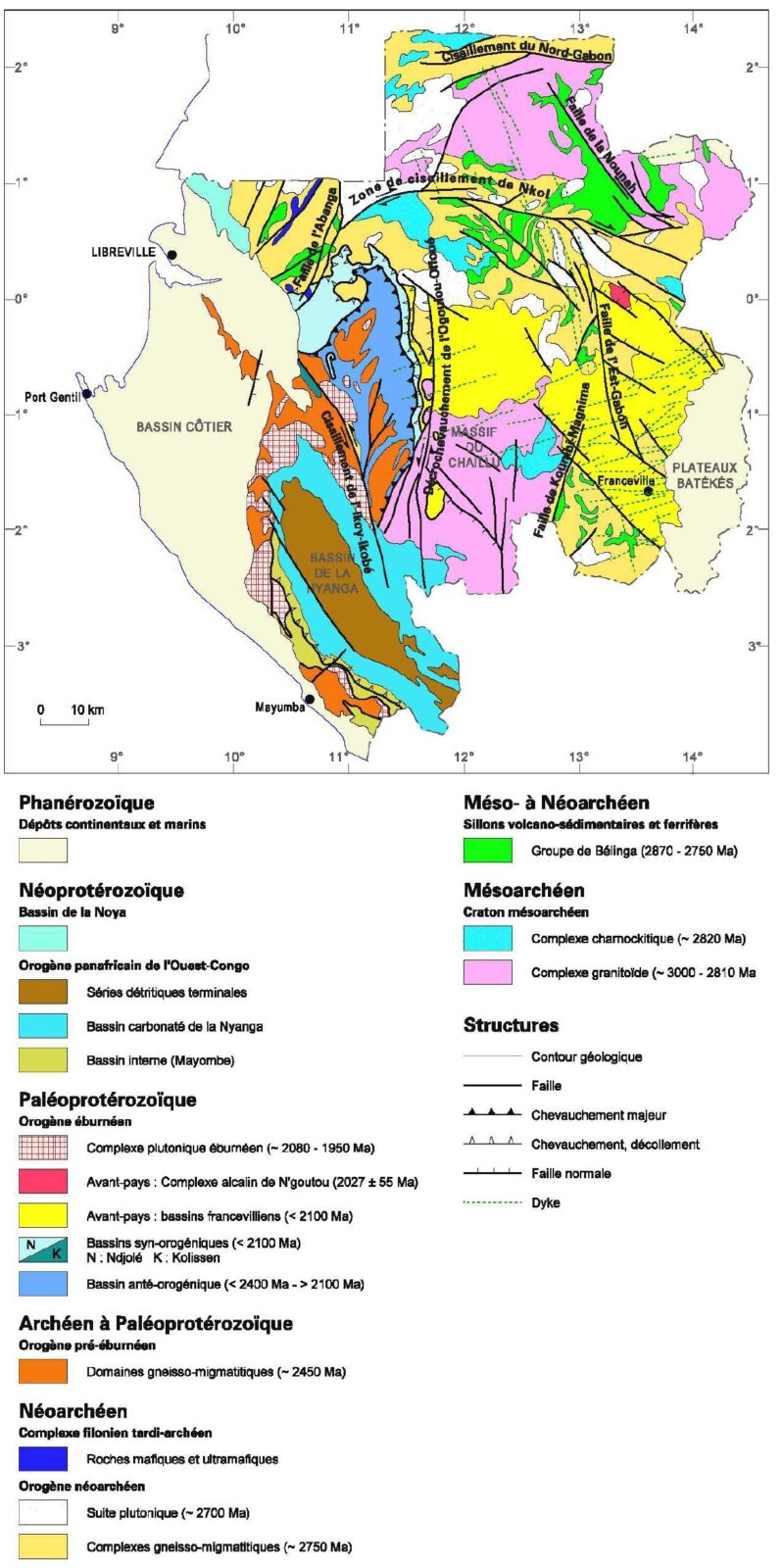 Carte géologique et des ressources minérales du Gabon