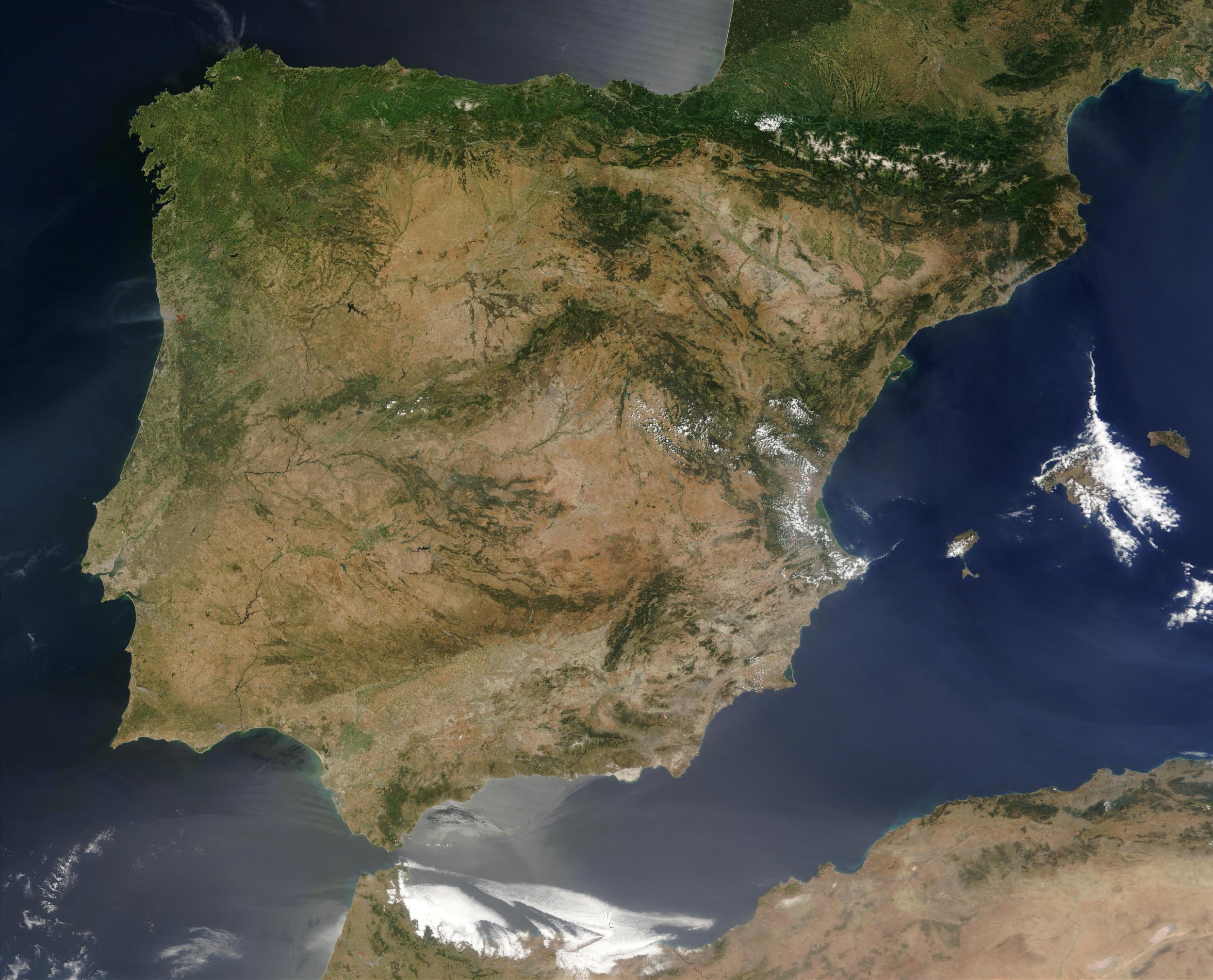 Satellite Image Photo Of The Iberian Peninsula Full Size Gifex