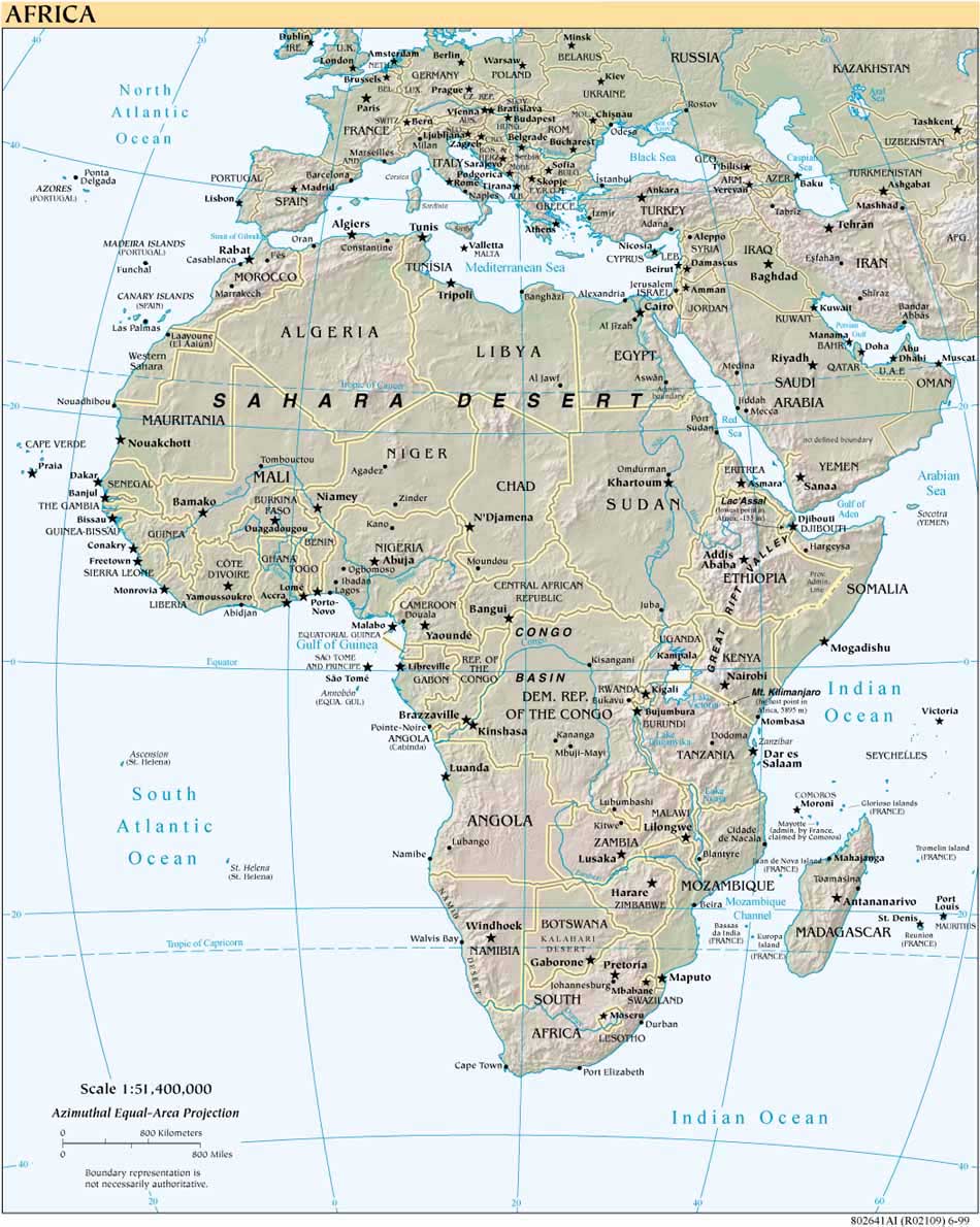 Africa Shaded Relief Map Full Size Gifex