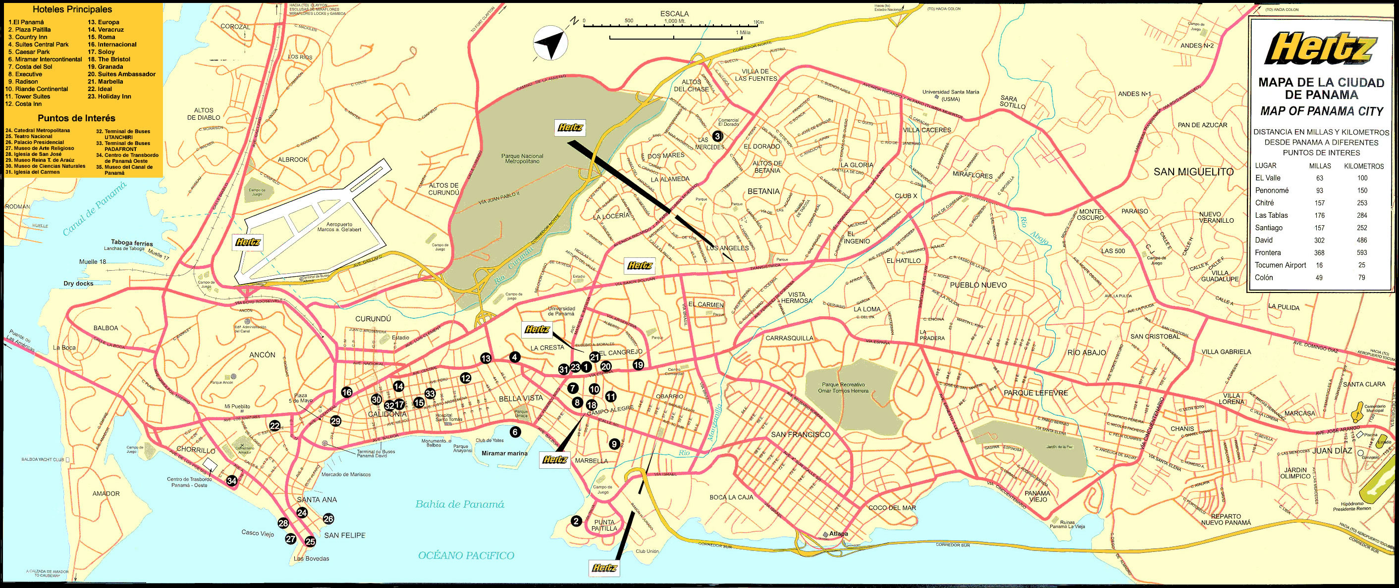 Panama City map - Full size