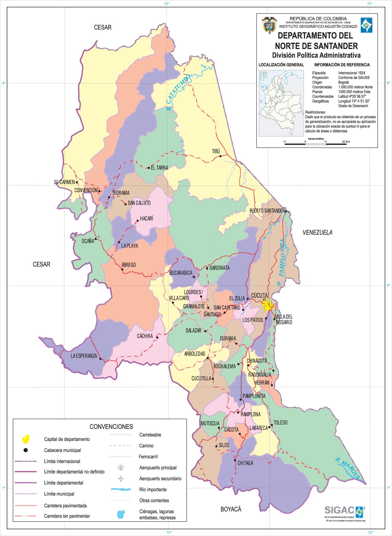 Norte de Santander Department 2003 - Full size