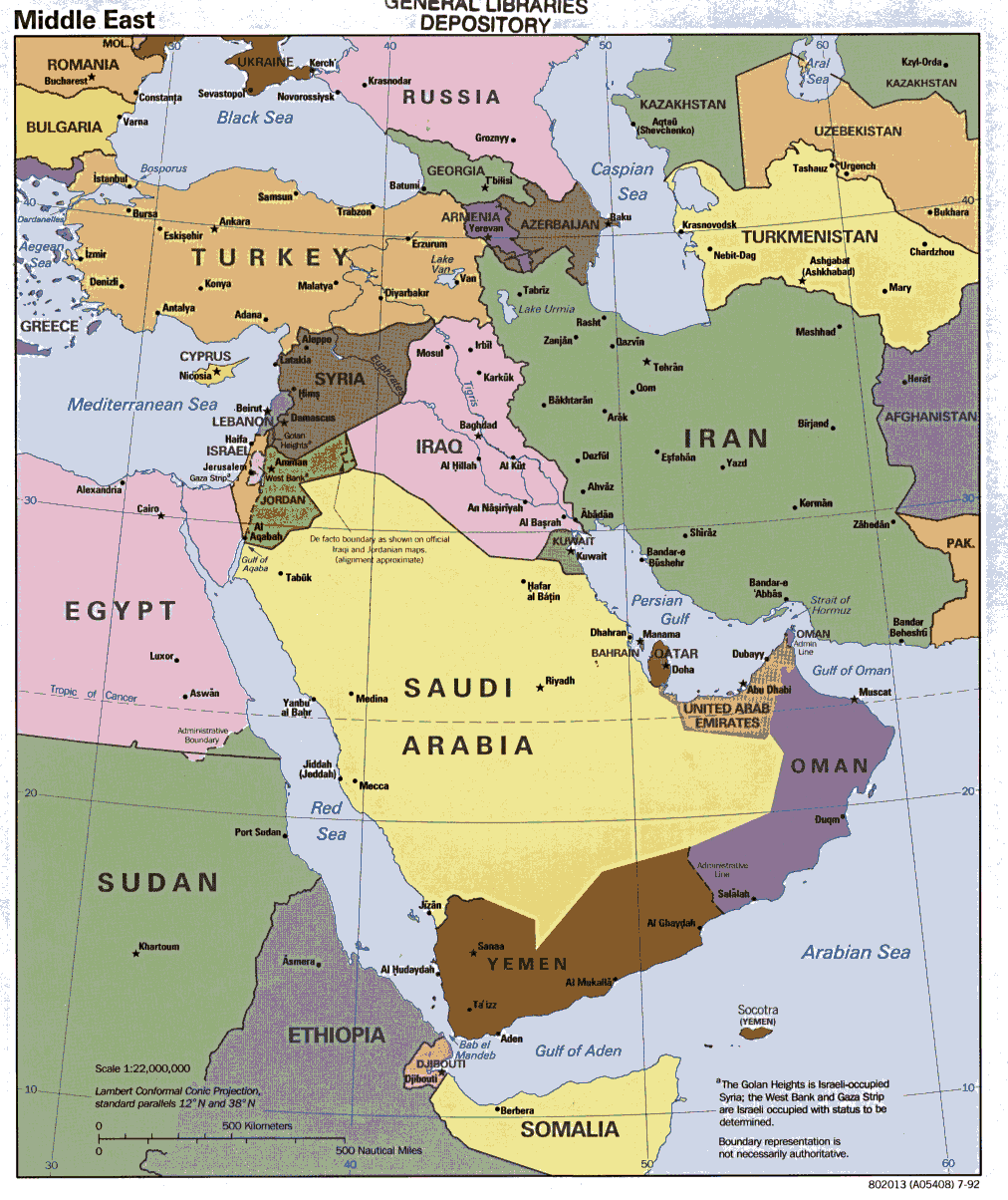Middle East Political Map Full Size Gifex