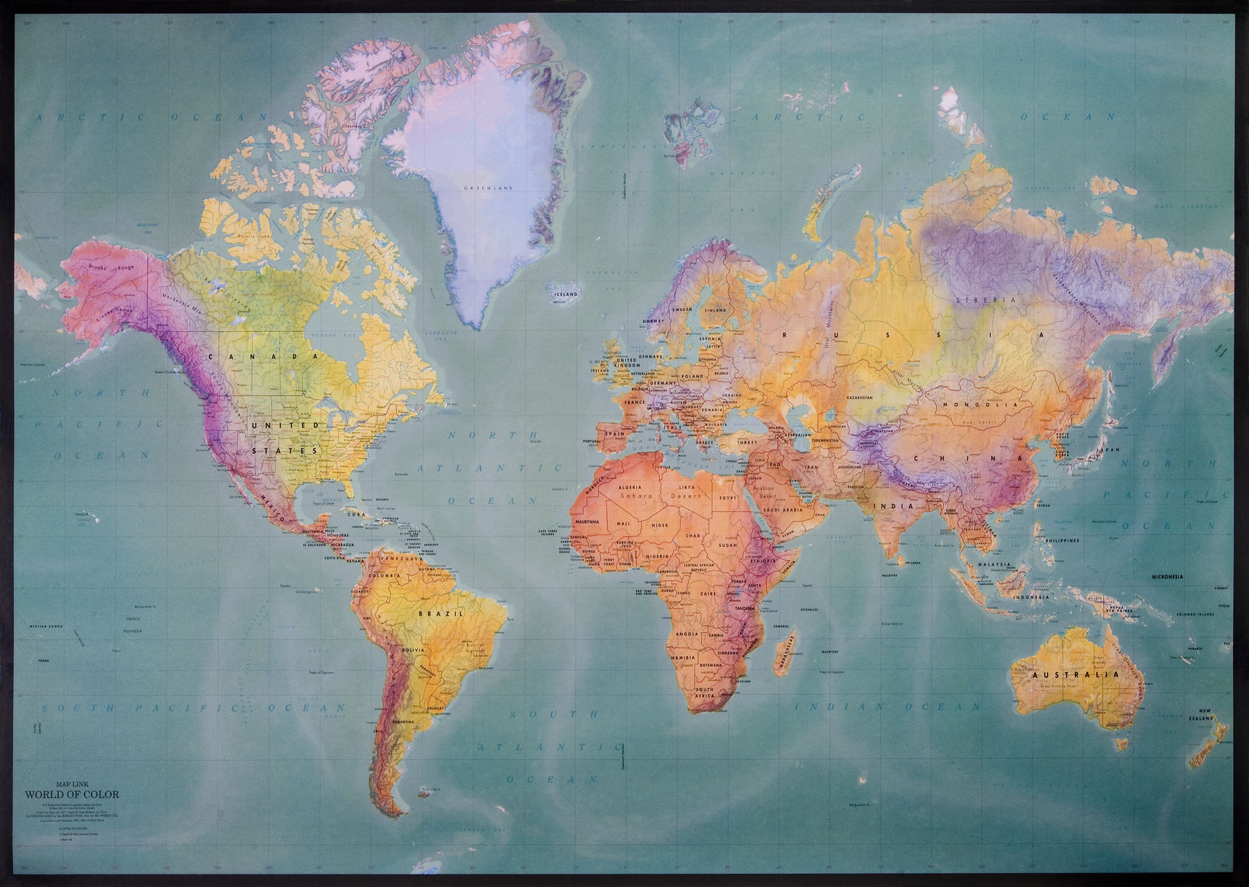 Mapa Físico del Mundo Tamaño completo Gifex