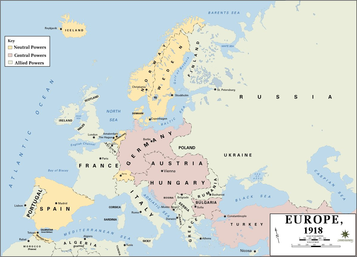 Resultado de imagen de 1918 mapa europa