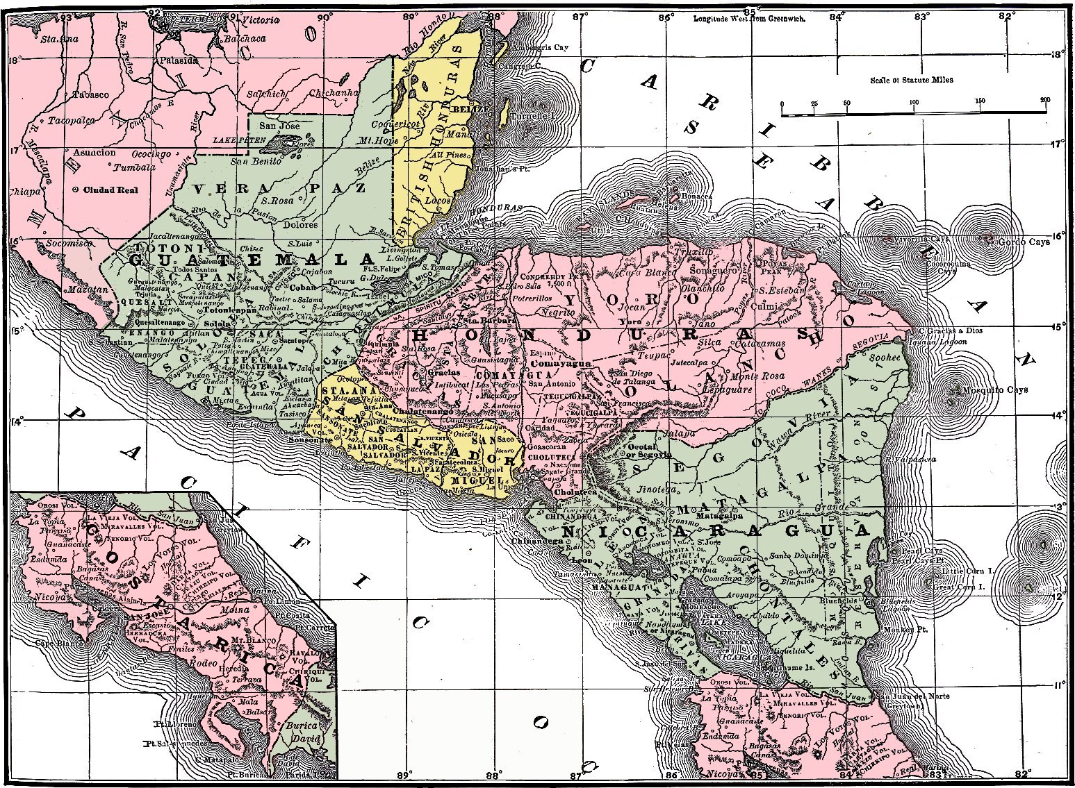 América Central en 1892 Tamaño completo Gifex