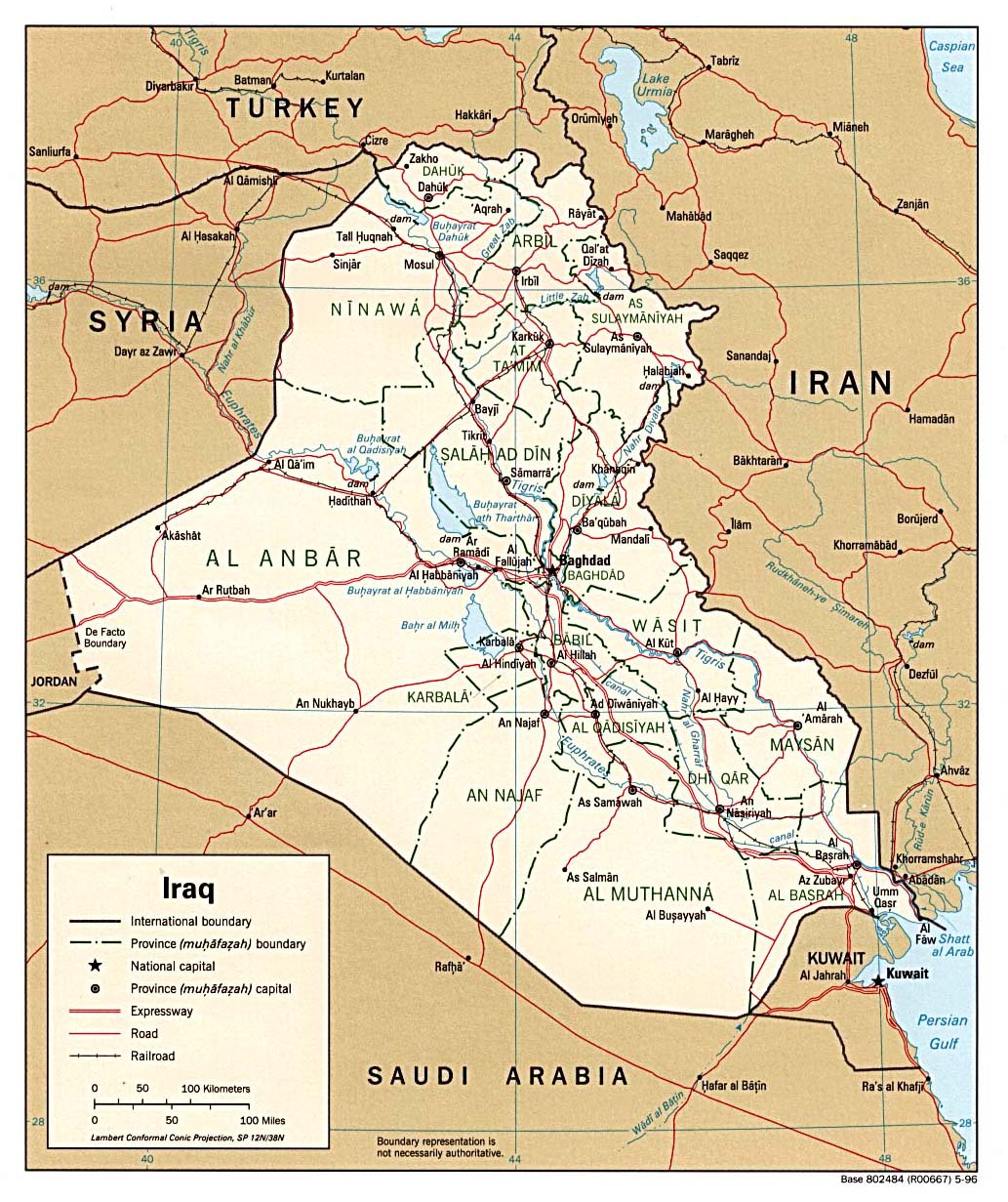 Iraq Political Map Full Size Gifex