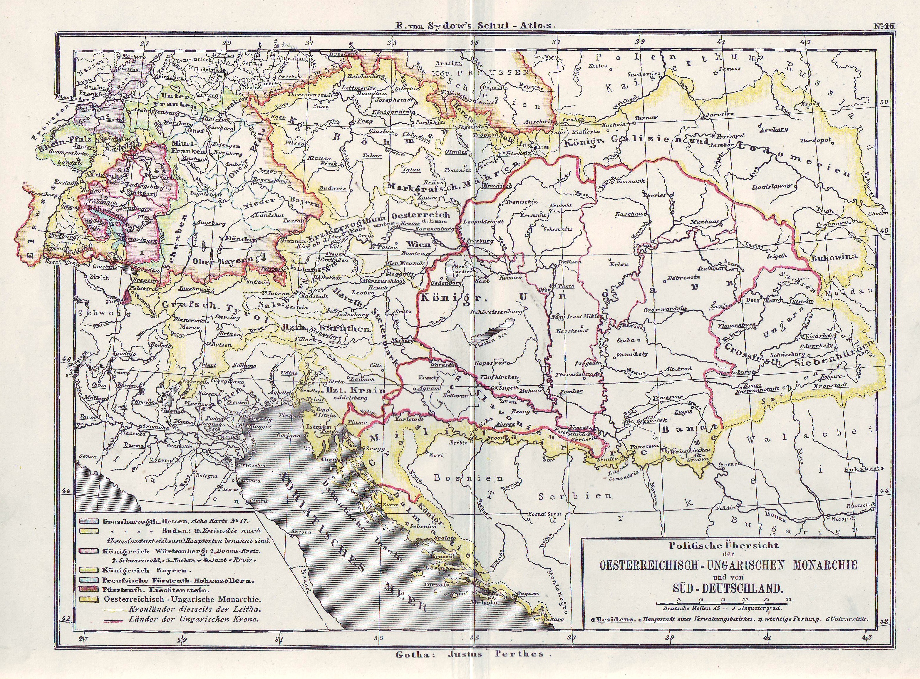 The Austro Hungarian Empire In 1874 Full Size Gifex