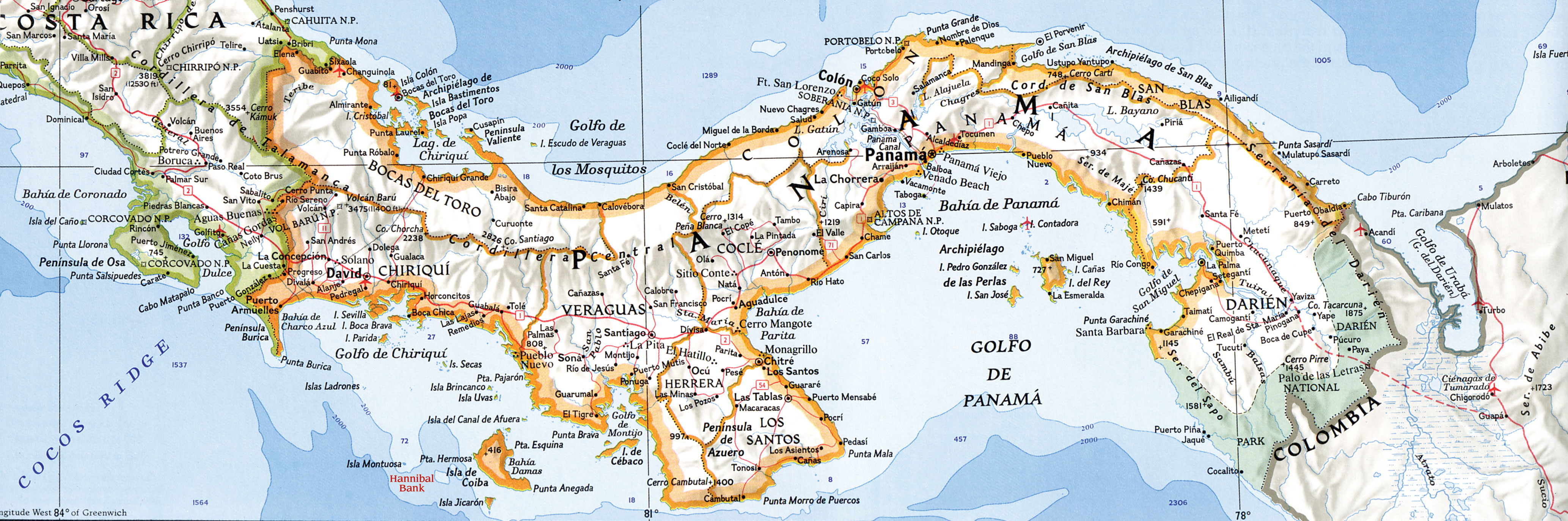 Mapa De Panamá Tamaño Completo 6605