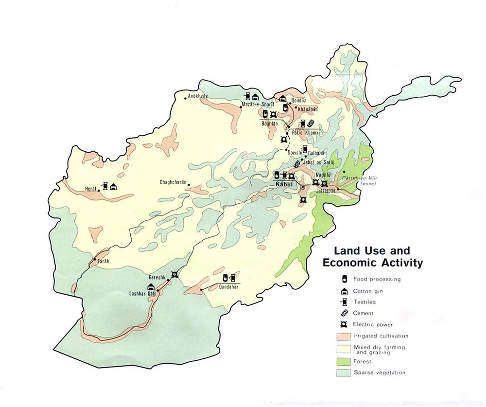 Afghanistan Land Use And Economic Activity Full Size Gifex