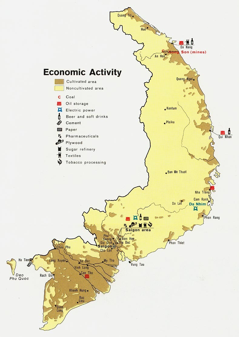 Former South Vietnam Economic Activity 1972 Full Size Gifex