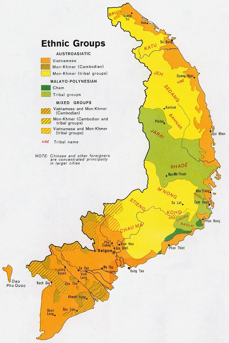 Former South Vietnam Ethnic Groups 1972 Full Size Gifex