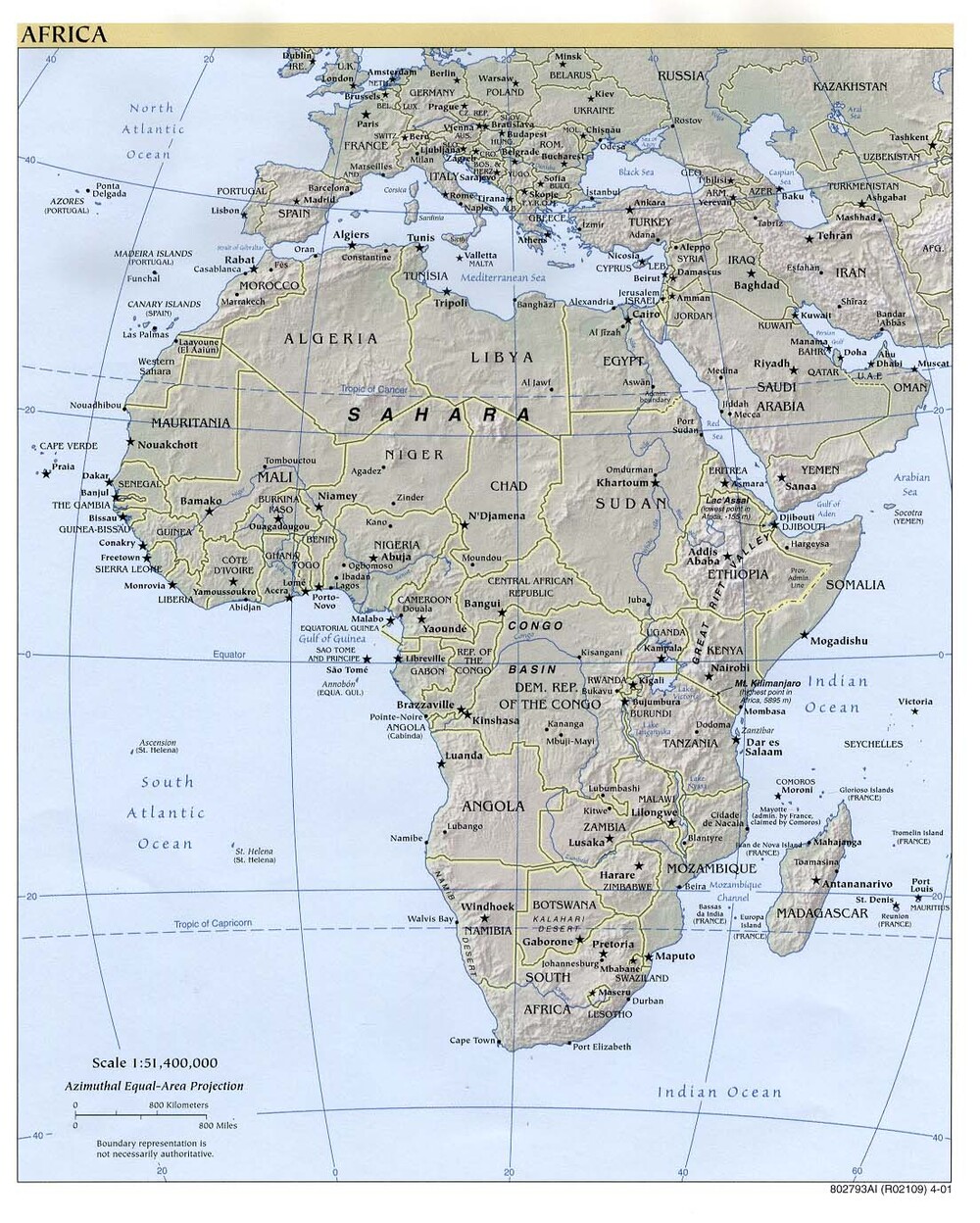 Mapa F Sico De Frica Tama O Completo Gifex