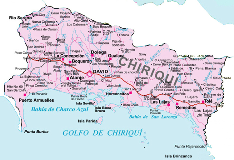 Mapa Politico De Chiriqui