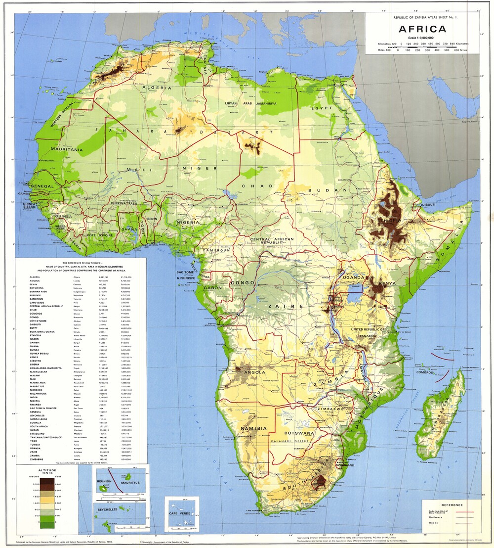 Mapa F Sico De Frica Tama O Completo Gifex