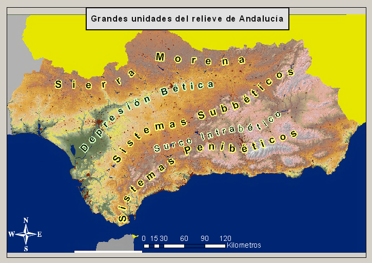 Mapa F Sico De Andaluc A Tama O Completo Gifex