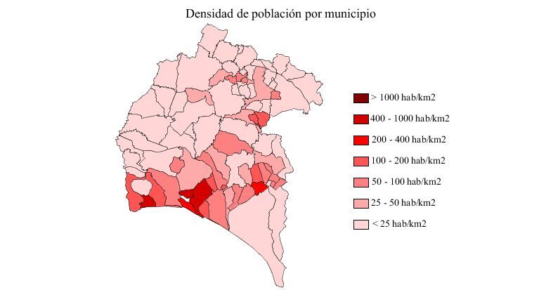 Densidad De Poblaci N En La Provincia De Huelva Tama O Completo