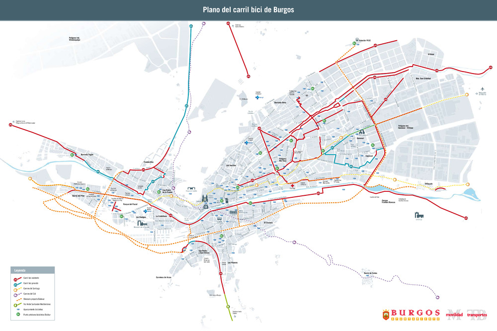 Red De Carriles De Bicicletas En Burgos Tama O Completo Gifex