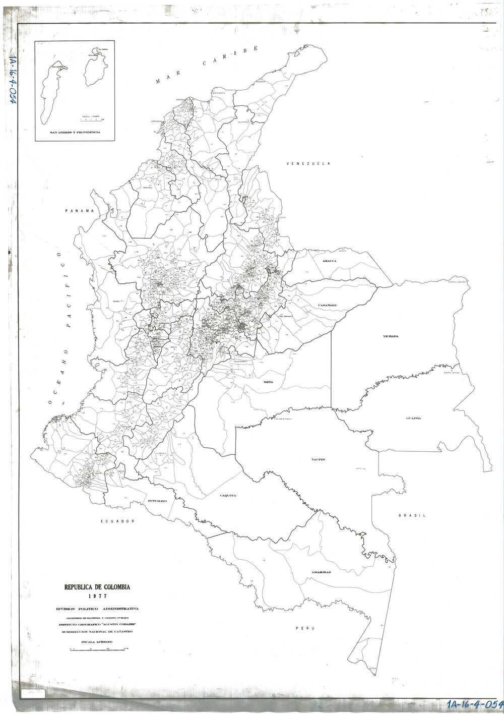 Political And Administrative Division Of Colombia 1977 Full Size Gifex