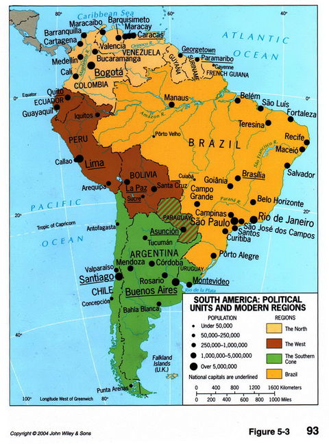 Political Divisions Of South America