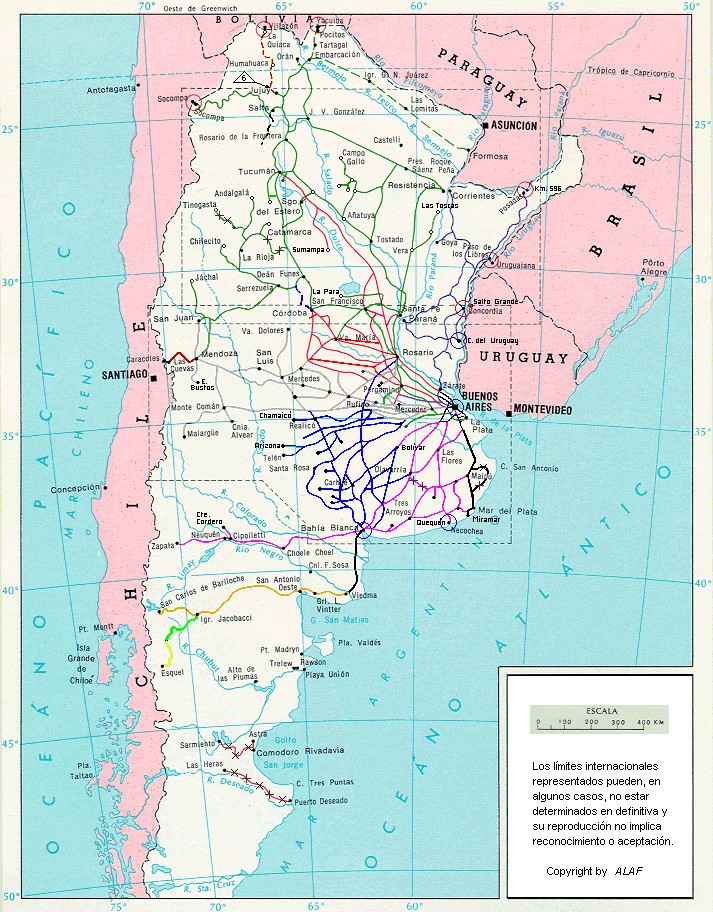 Argentina Railway Network Map