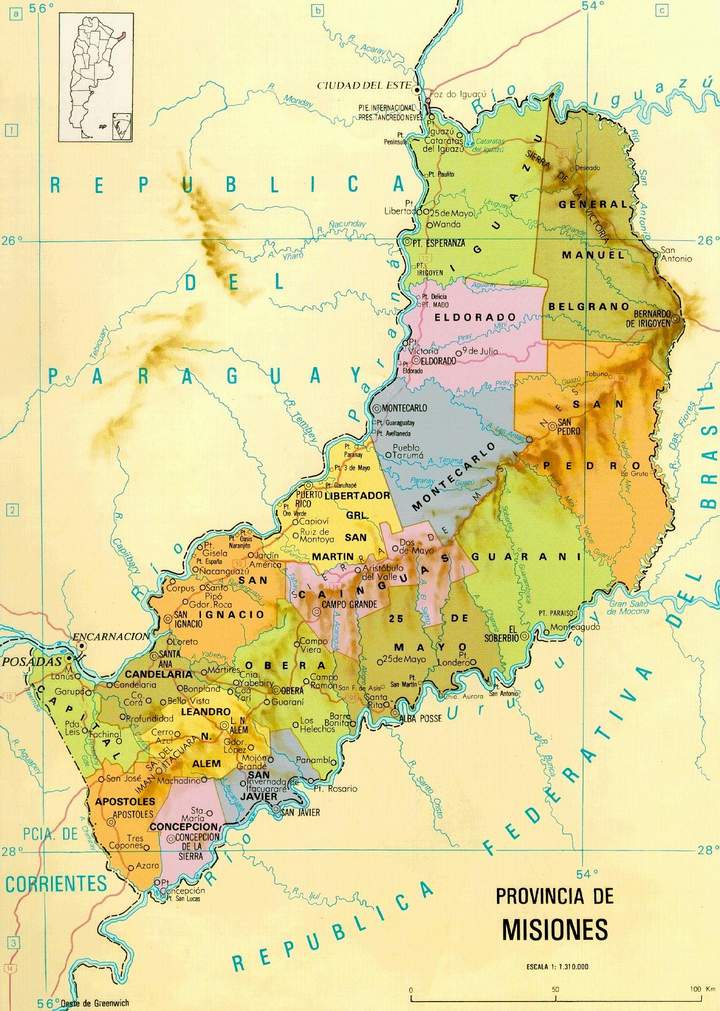 Misiones Province Map Argentina 8924