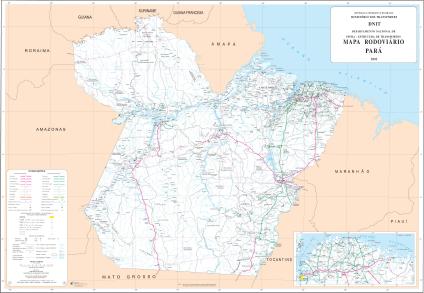 Mapa de Rodovias Estaduais e Federais do Estado do Pará Brasil