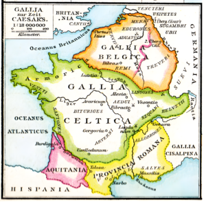 Carte de la Gaule du temps de César