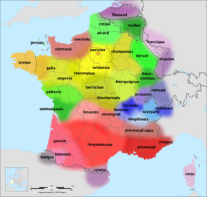 Carte des langues et dialectes de la France