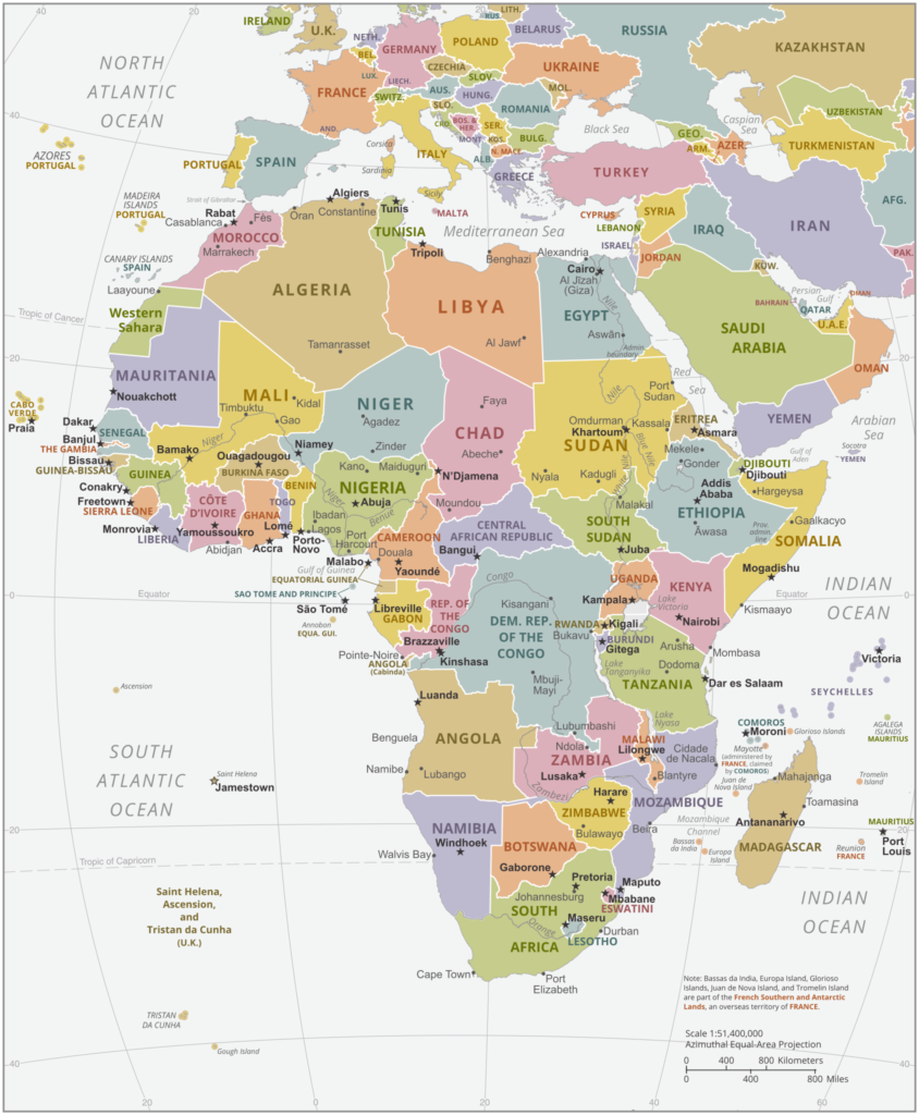 Carte de l'Afrique.