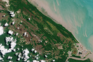 Vue satellite du Centre Spatial Guyanais