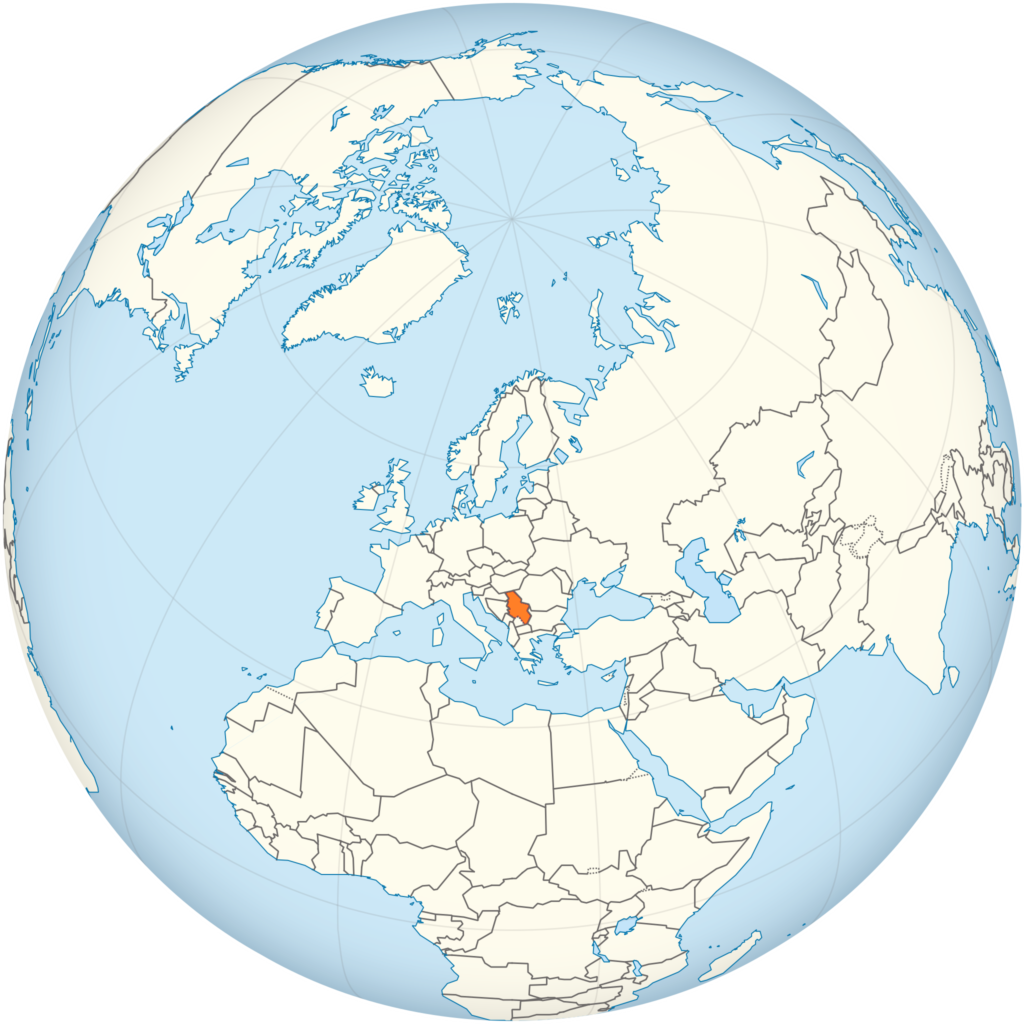 Carte de localisation de la Serbie.