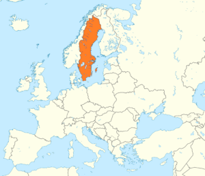 Carte de localisation de la Suède en Europe du Nord.