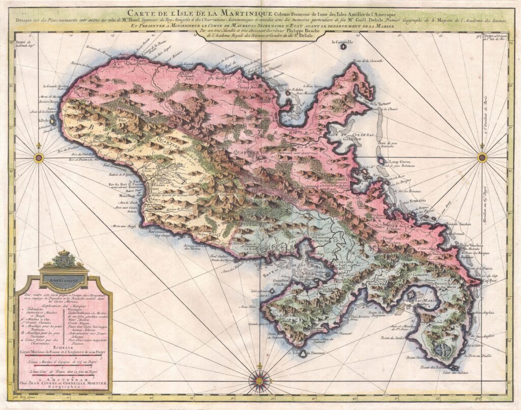 Carte de la Martinique datant de 1742.