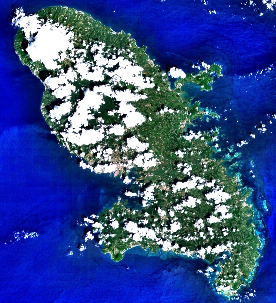 Image satellite de la Martinique.