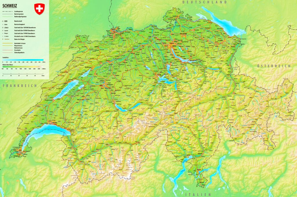 Carte de la Suisse.
