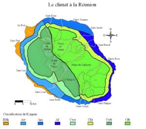 Carte climatique de La Réunion
