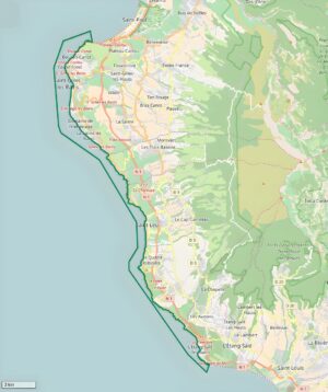 Carte de la réserve naturelle marine de La Réunion