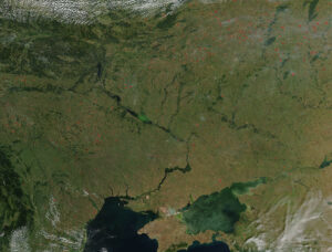 Image satellite de l'Ukraine.