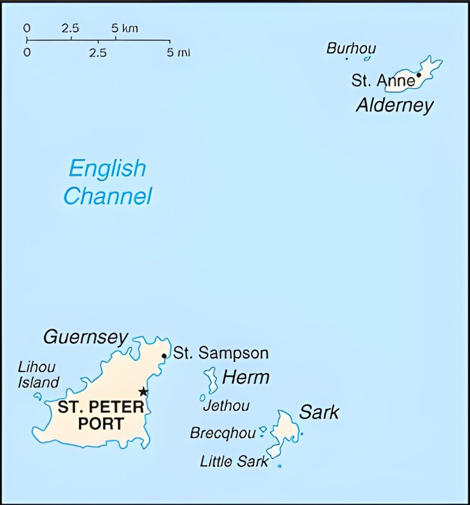 Carte des paroisses municipalites du bailliage de Guernesey
