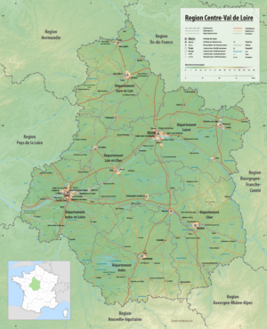 Carte de la région Centre-Val de Loire