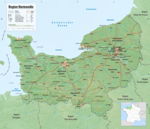 Carte de la région Normandie