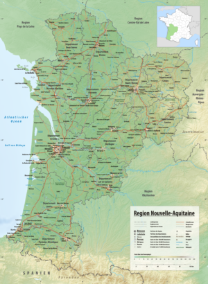 Carte de la Nouvelle-Aquitaine