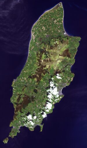 Image satellite de l’île de Man