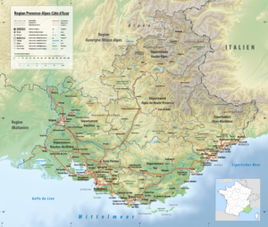 Carte de Provence-Alpes-Côte d'Azur