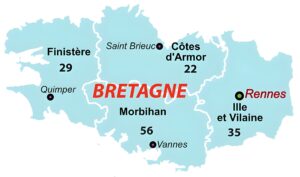 Quels sont les départements de la région Bretagne ?