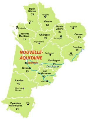 Quels sont les départements de la Nouvelle-Aquitaine ?